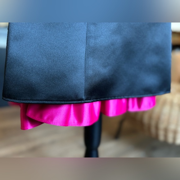 VINTAGE 90's JESSICA MCCLINTOCK FORMAL DRESS PINK BLACK w/t BOW - Picture 4 of 7